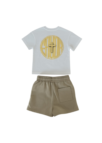+FAVOR Monogram Cross Short Set| Faith Based Streetwear